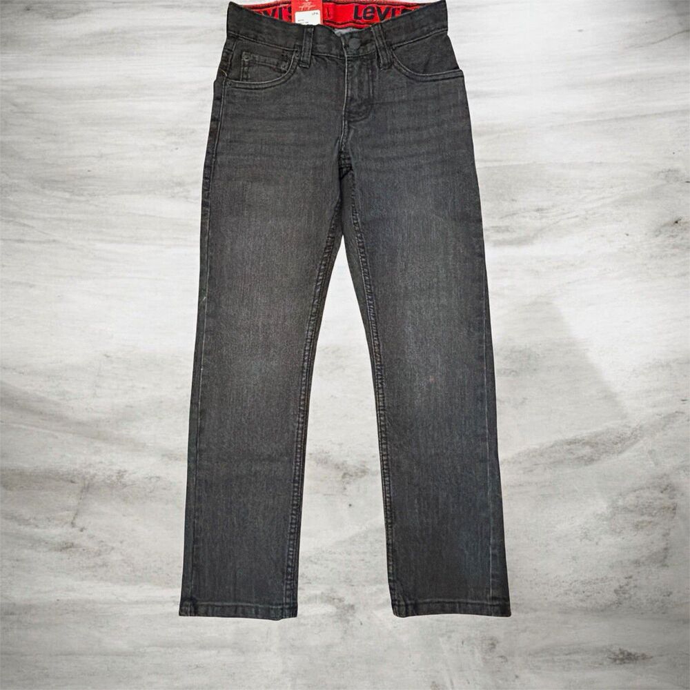 Levi's 510 Boys Slim Fit Stretch Black Dark Wash Denim Jeans Size 8